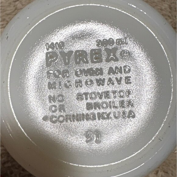 Vintage Pyrex Coffee Cup Old Town Blue Onion Milk Glass Mug #1410 - Picture 6 of 8